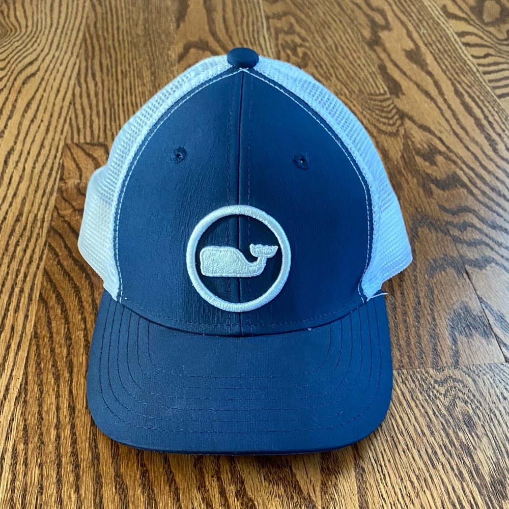 Vineyard Vines Navy and White Whale Logo Trucker Cap - Kids